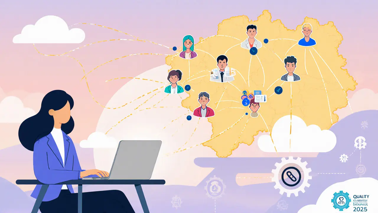Mapa ČR ukazuje rozložení supervizorů a moderní digitální nástroje.