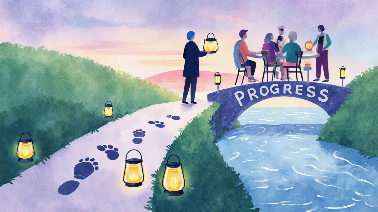 Hybridní cesta terapie: individuální a skupinová cesta se spojují v pokroku.