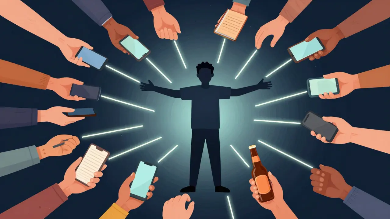 Mozaičná scéna rukou a nástrojů spojených s jednou osobou, která učí se z klamání, ne odmítá ho.