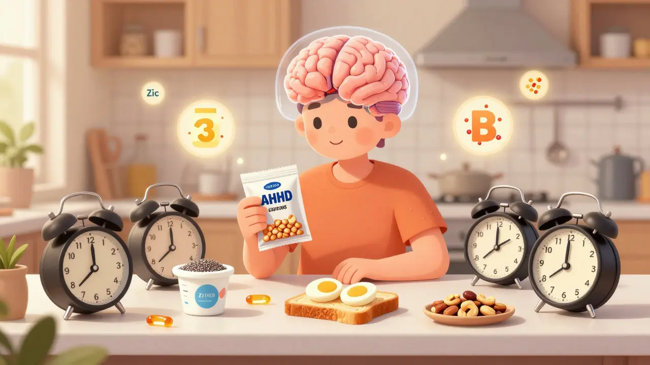 Osoba s ADHD připravuje předem navržené svačiny pro stabilní energii.