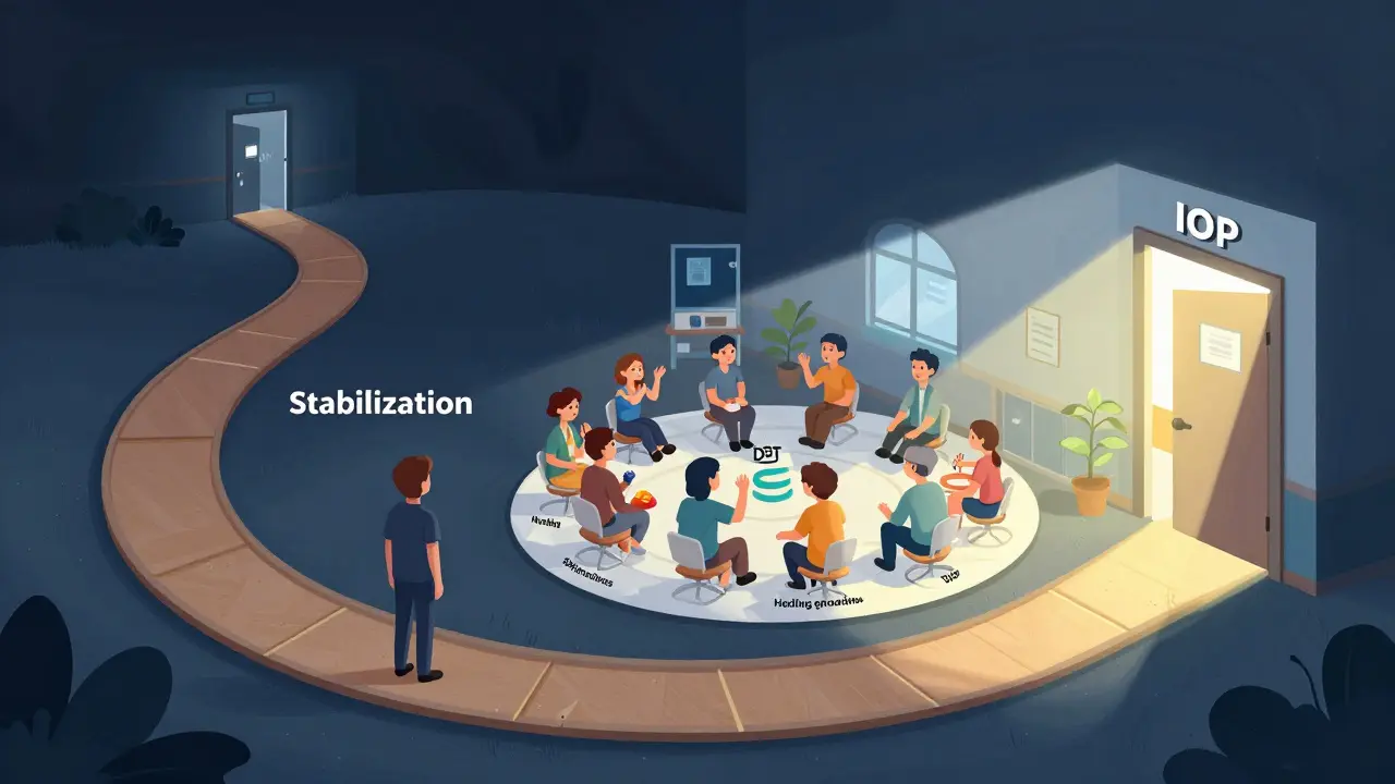 Cesta z krize k stabilizaci a ambulantní terapii s DBT skupinou a světlem naděje.