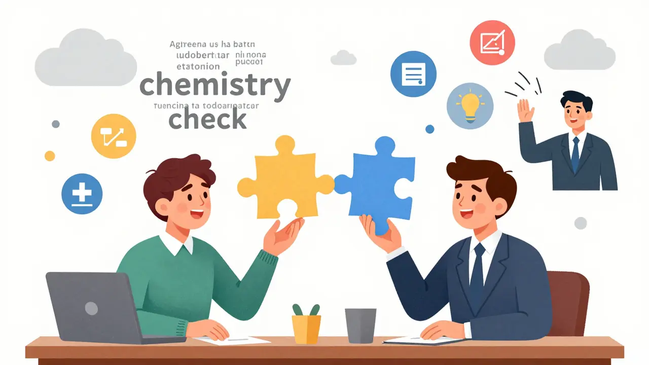 Metafora shody a porozumění mezi klientem a právníkem pomocí puzzle.