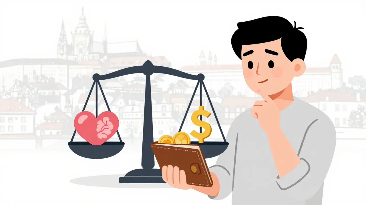 Člověk zváží cenu terapie jako investici do duševního zdraví