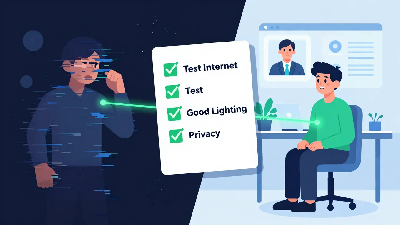 Kontrast mezi technickou chybou a úspěšným spojením při online terapii