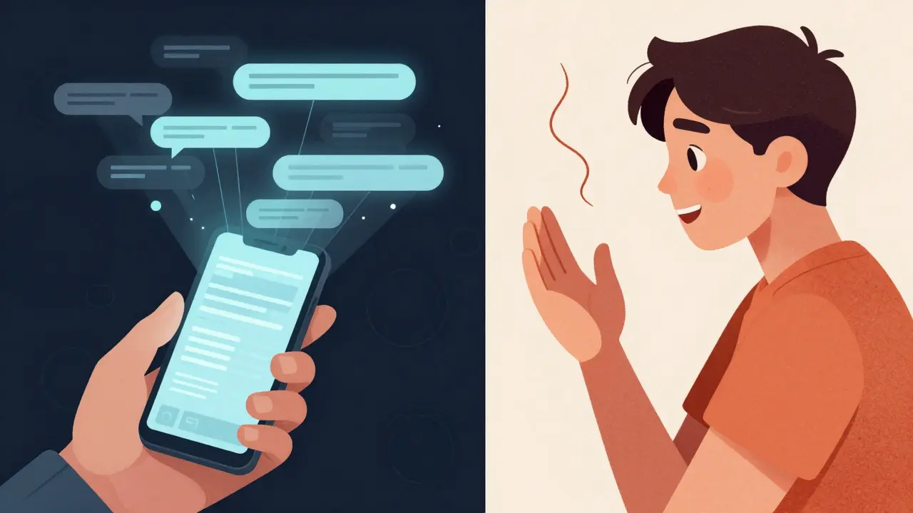 Porovnání digitálního textu a živé komunikace
