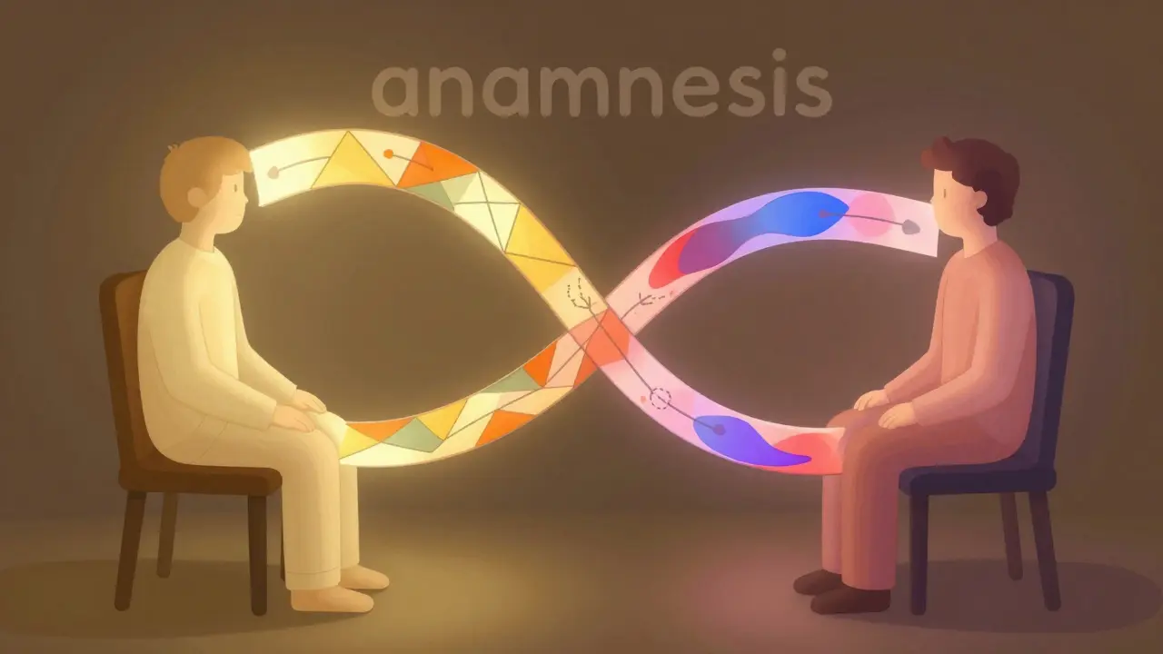 Abstraktní zobrazení anamnézy jako propojení životních příběhů