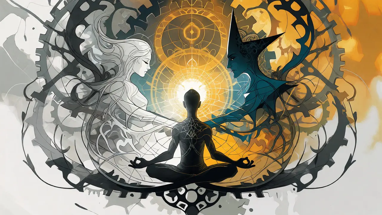 Symbolická ilustrace individuace a integrace Anima a Animus do celistvosti